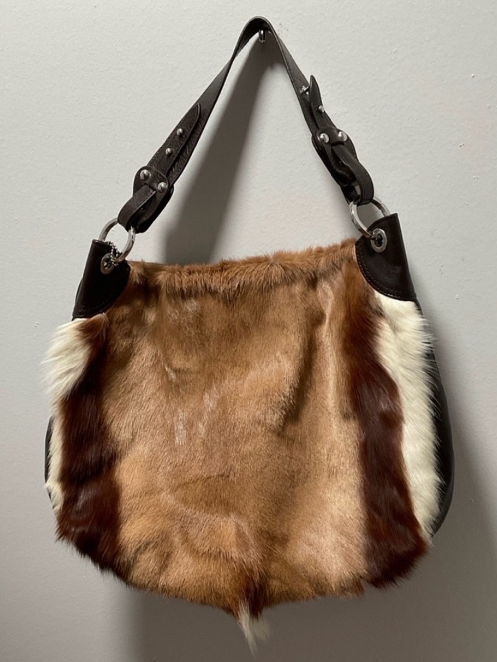 Pony Hair Leather Shoulder Bag